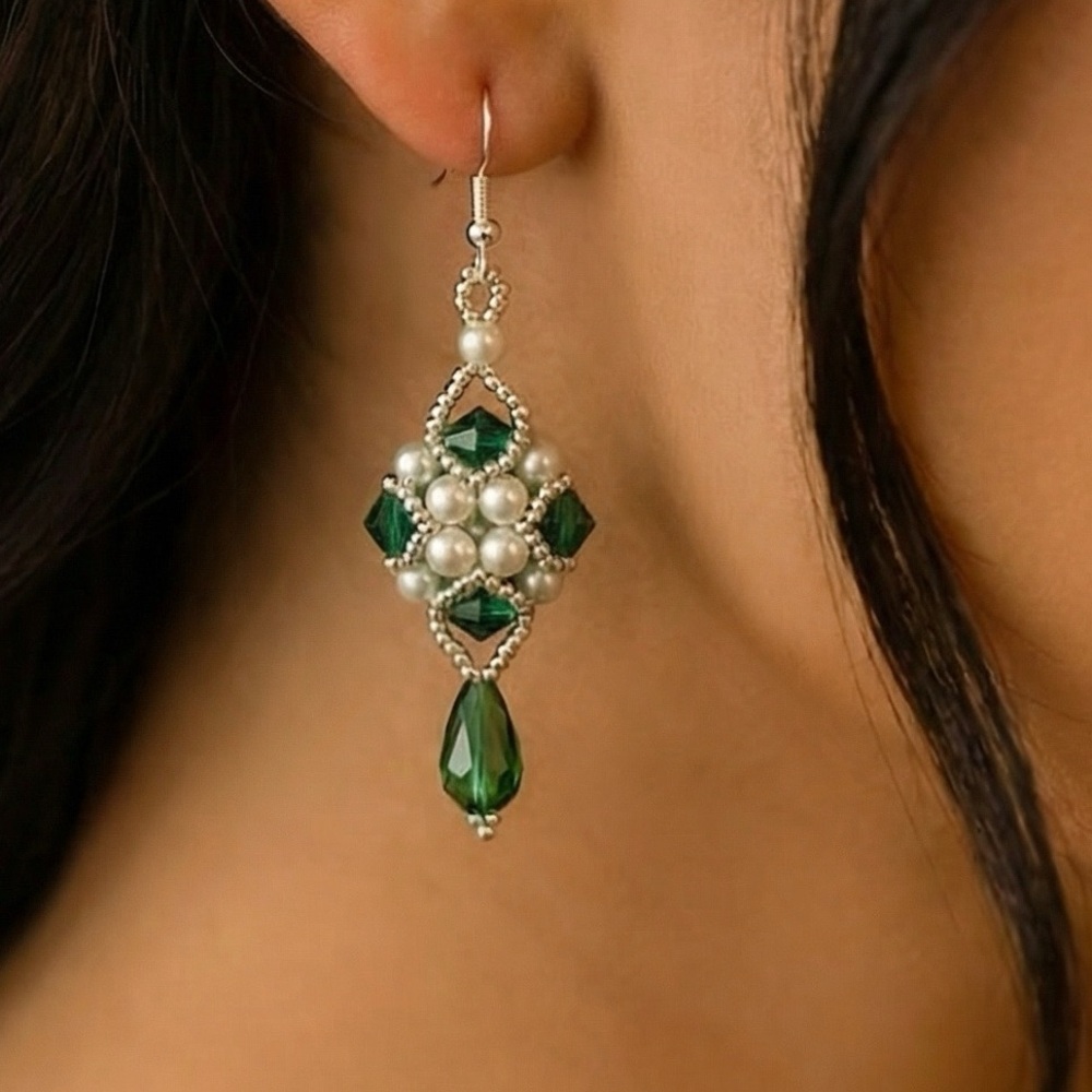 Elegant Green Drop Earrings